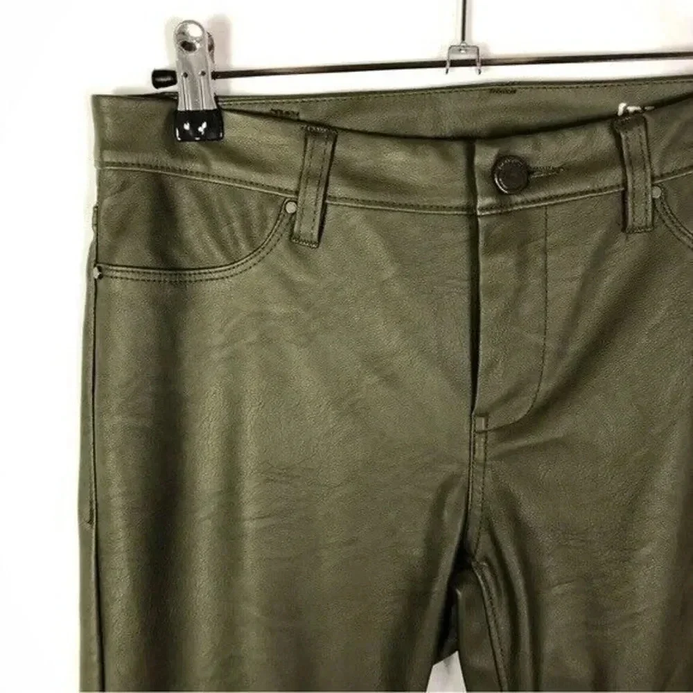 BlankNYC Olive Green Coated Mid Rise Skinny Jeans 27